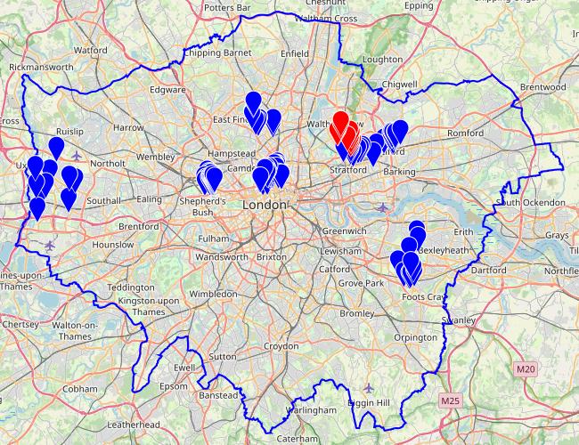 A map of mewses visited so far