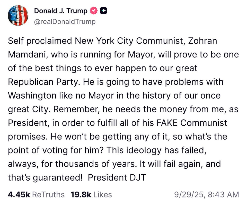 Trump threatened the voters in NYC