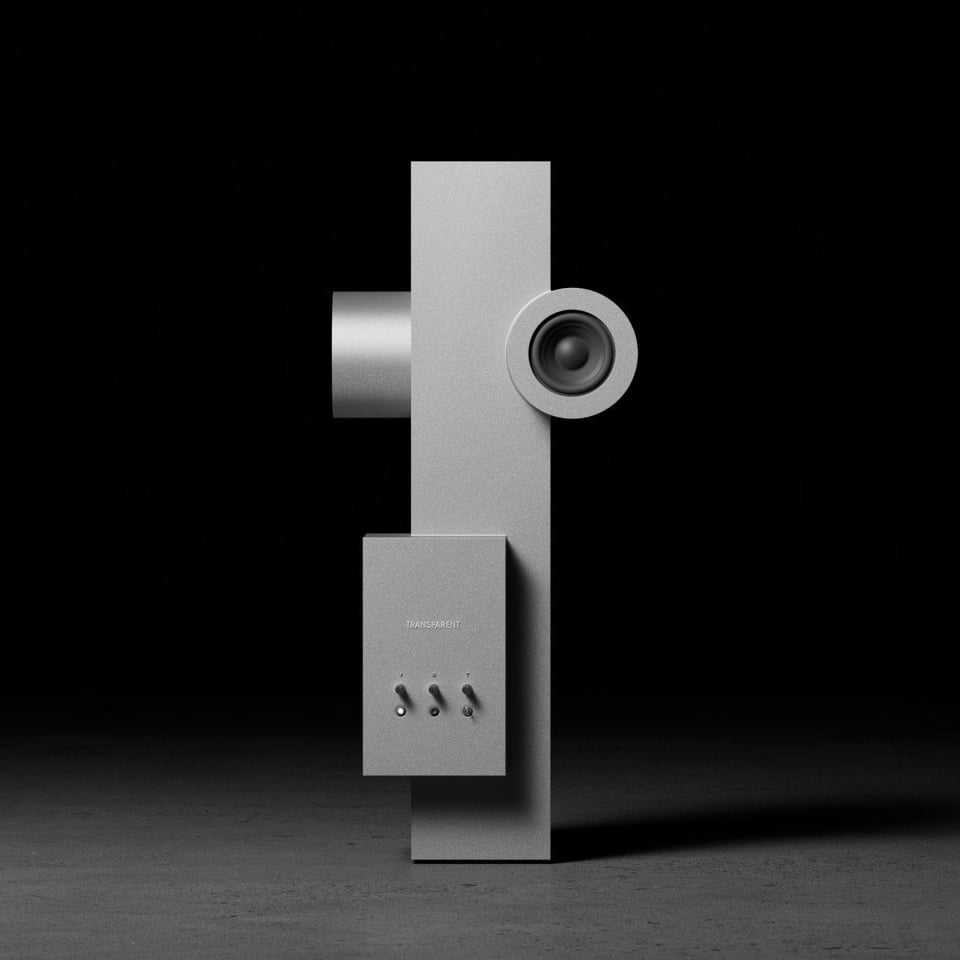 front view of the Brutalist speaker by Transparent
