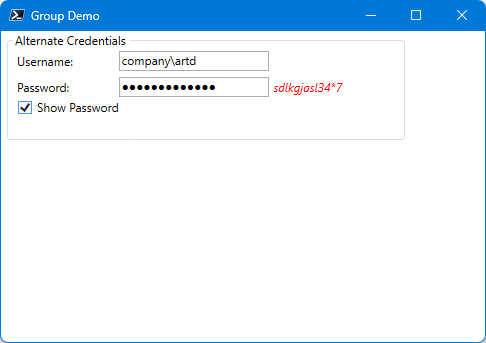 Grouped credential controls