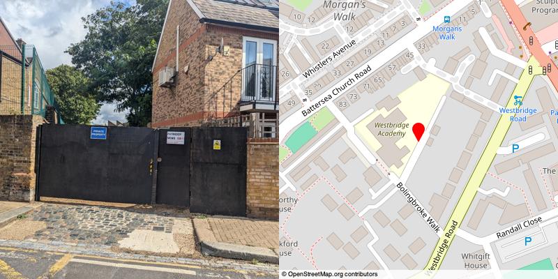 A picture and map of the mews
