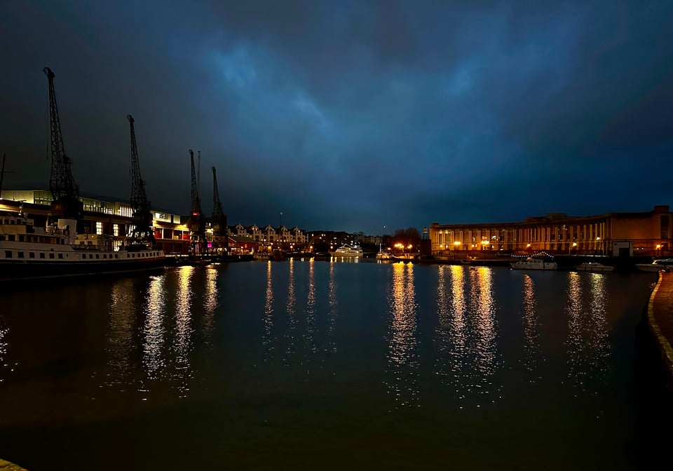 Bristol harbour at night