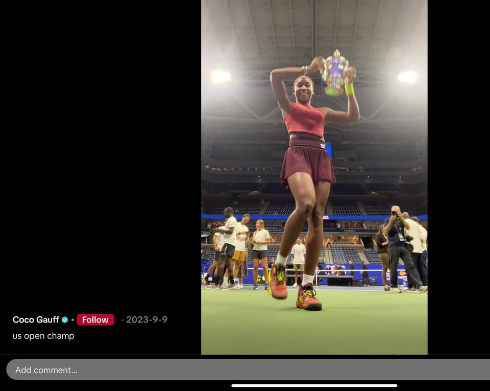 Gauff and the changed trophy in 2023