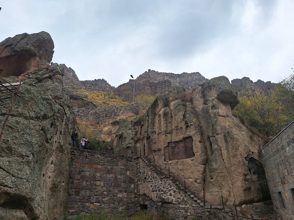 Exterior of a monastery complex; construction began in 4th century