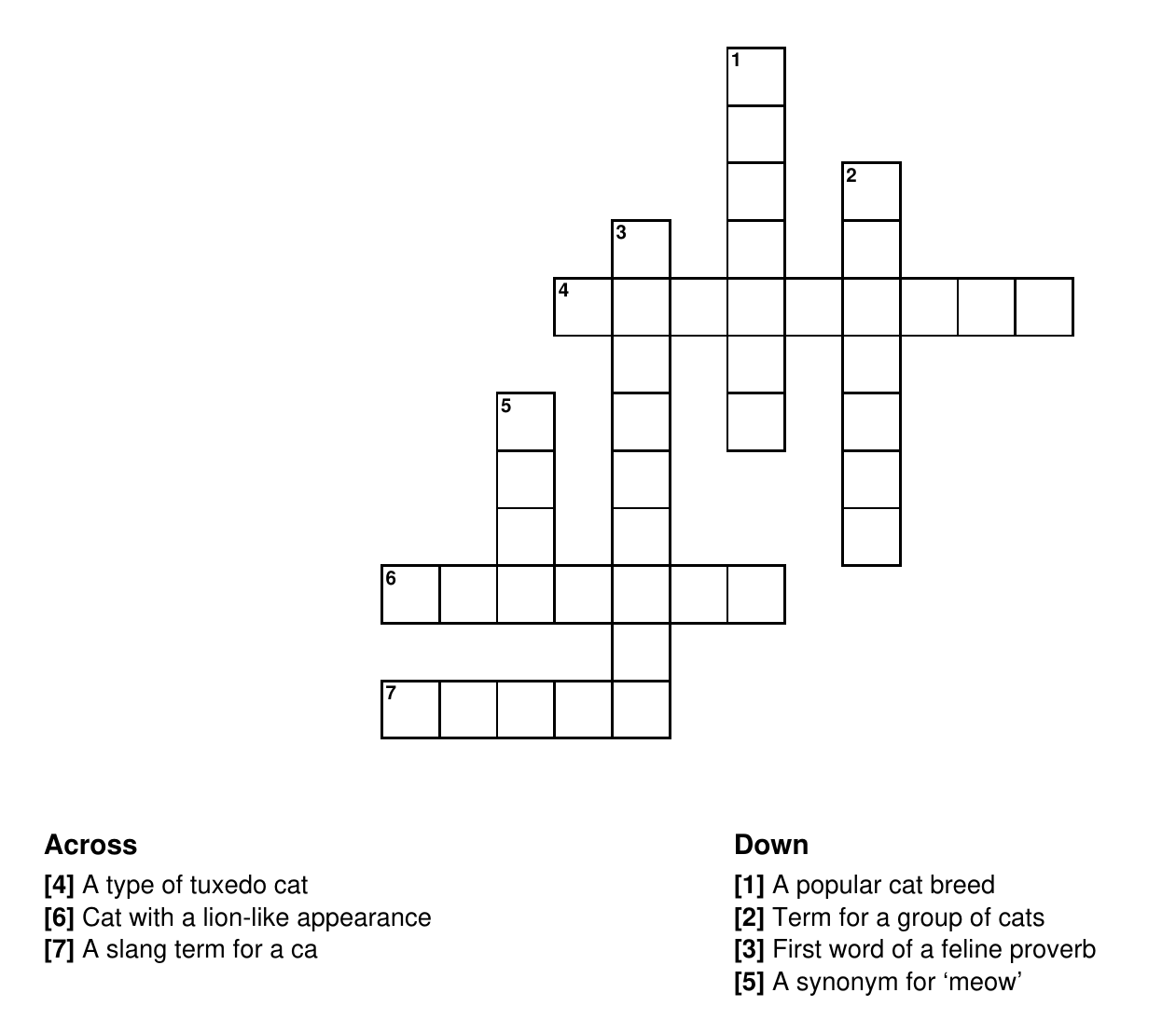 Cat Crossword 01 