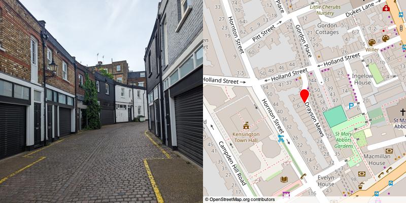 A picture and map of the mews