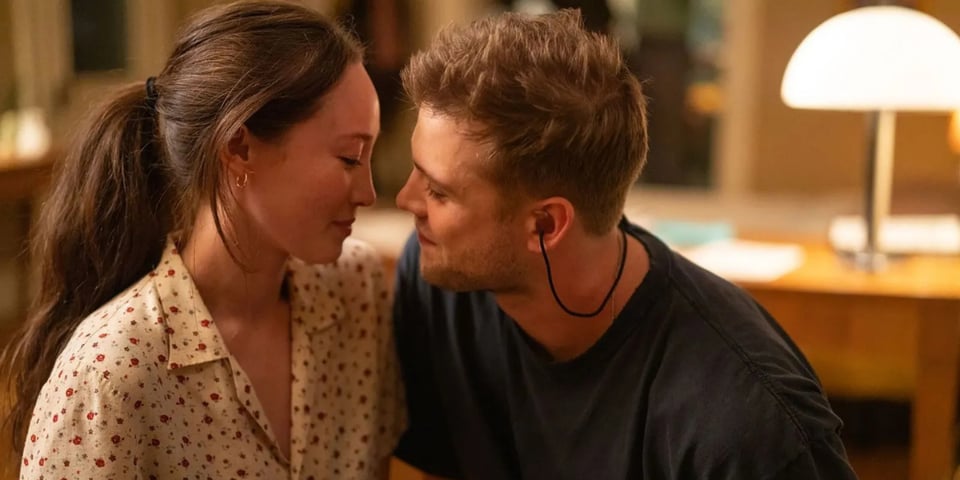 Leo Woodall and Havana Rose Lui are about to kiss.
