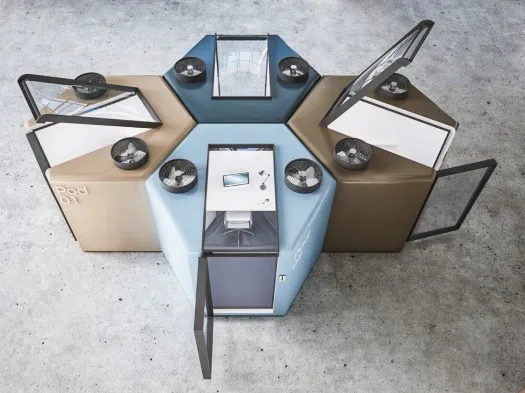 a coffee table made out of boxes