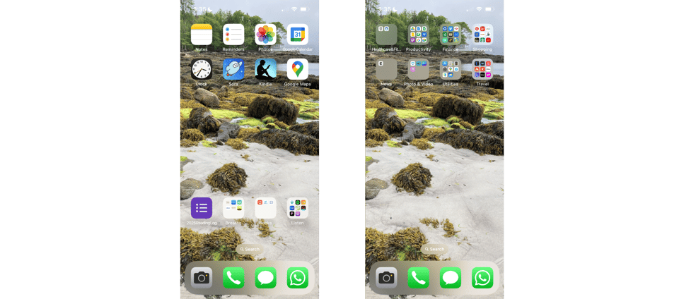 screenshots of my home screen of my phone