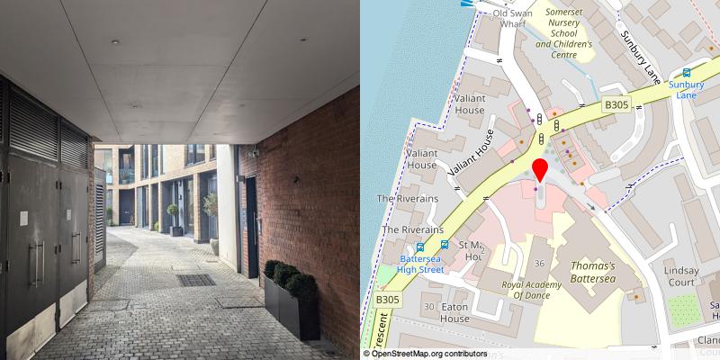 A picture and map of the mews