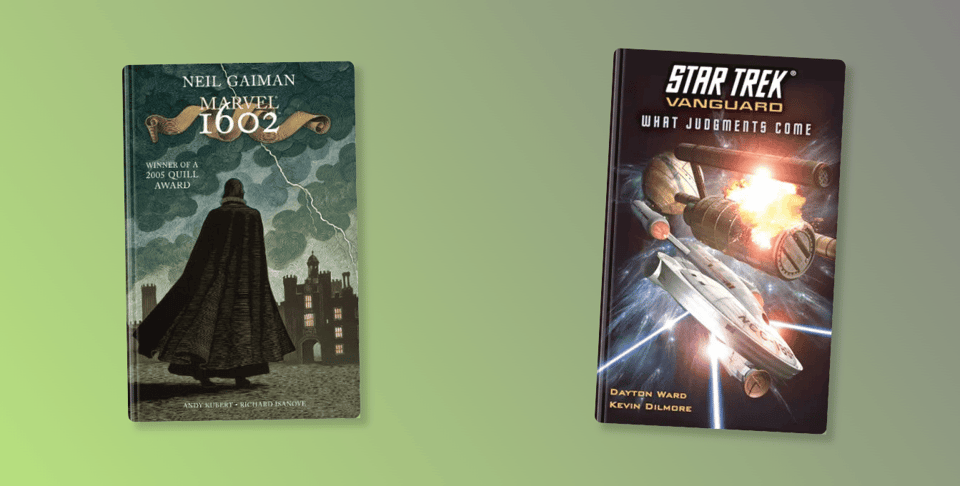 The covers for Start Trek Vanguard What Judgement Come and Marvel 1602