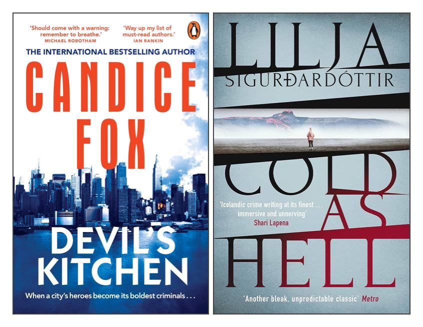 Covers of two books: Devil's Kitchen and Cold and Hell