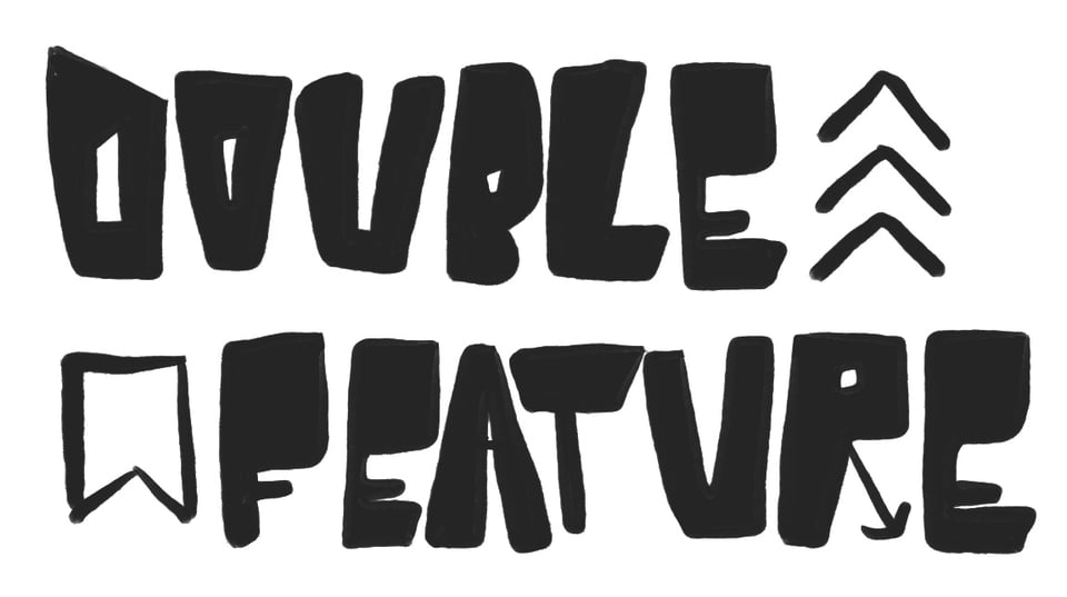 Double feature logo text