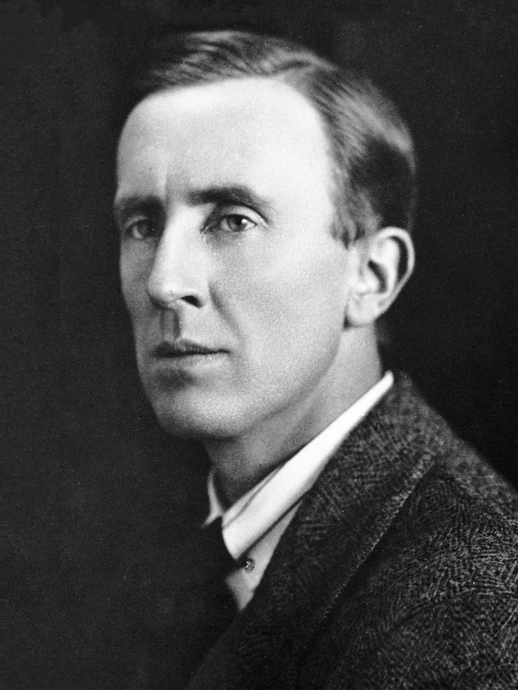 Photo of a young JRR Tolkien, public domain