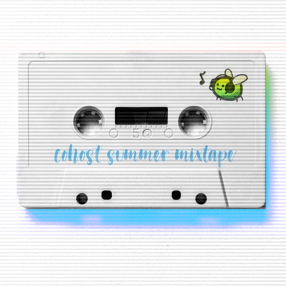An image of a mixtape. Words read, "cohost summer mixtape."