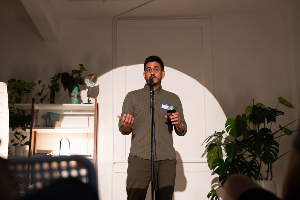 Justin telling a story.