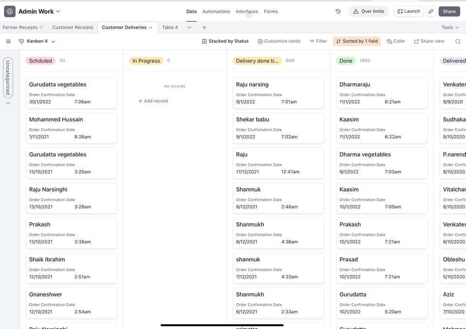 Delivery Dispatches in Airtable