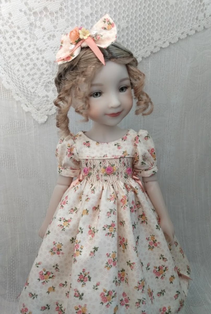 Smocked doll dresses by Monica