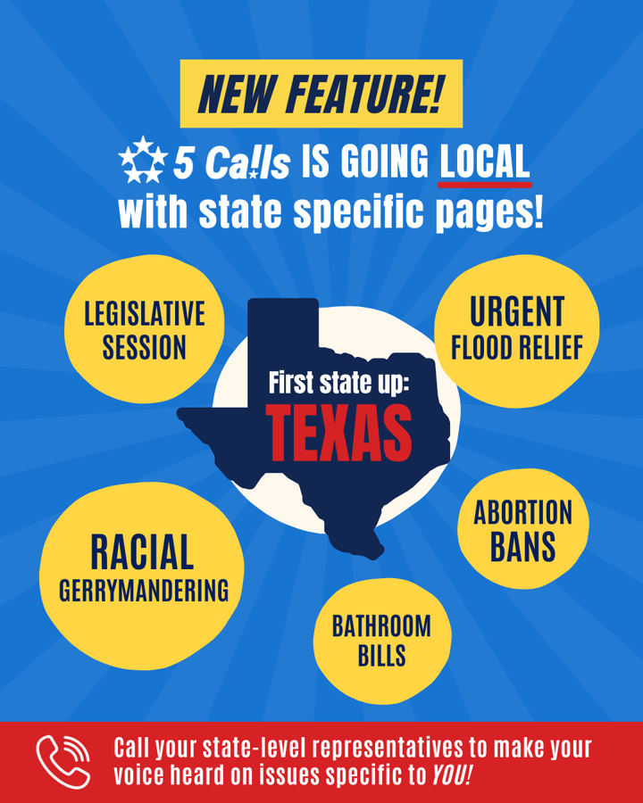 5 Calls State Calls to Texas