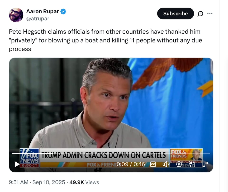 Hegseth feels he too can pick who can live and who should die.