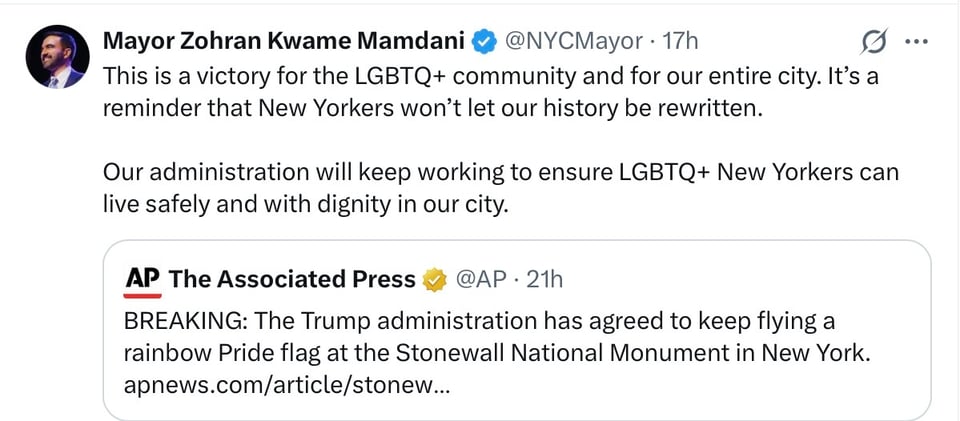 Mamdani supports the LGBTQ community