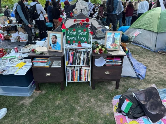 A memorial library for poet Refaat Alareer on a US college campus