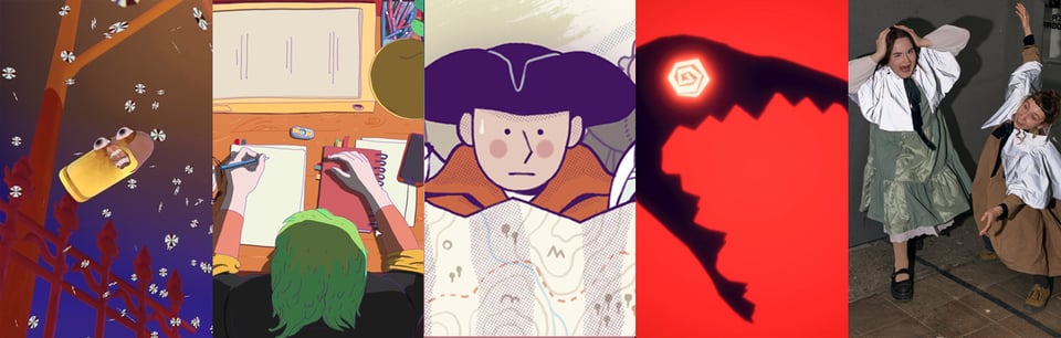 A mosaic of images from the games featured in Untitled Games Event, edition 6