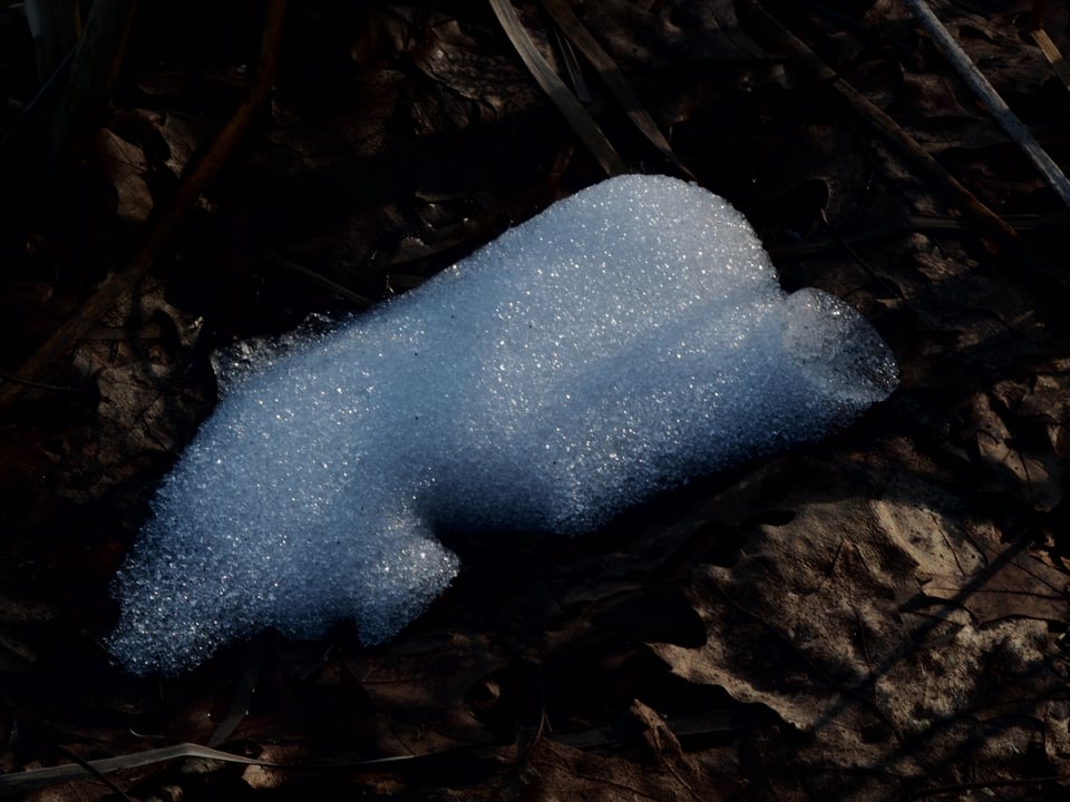 A little patch of snow, glittering in the sun