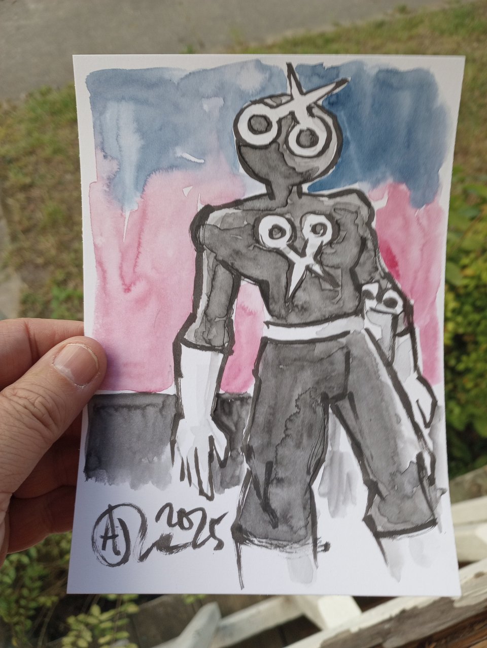 a watercolor of the Ribbon Cutter