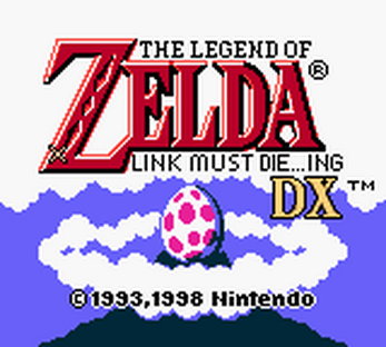 The title screen from links awakening but links awakening is changed to LINK MUST DIE...ING