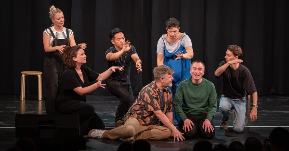 The Pretend Company performing onstage at Robin Hood.