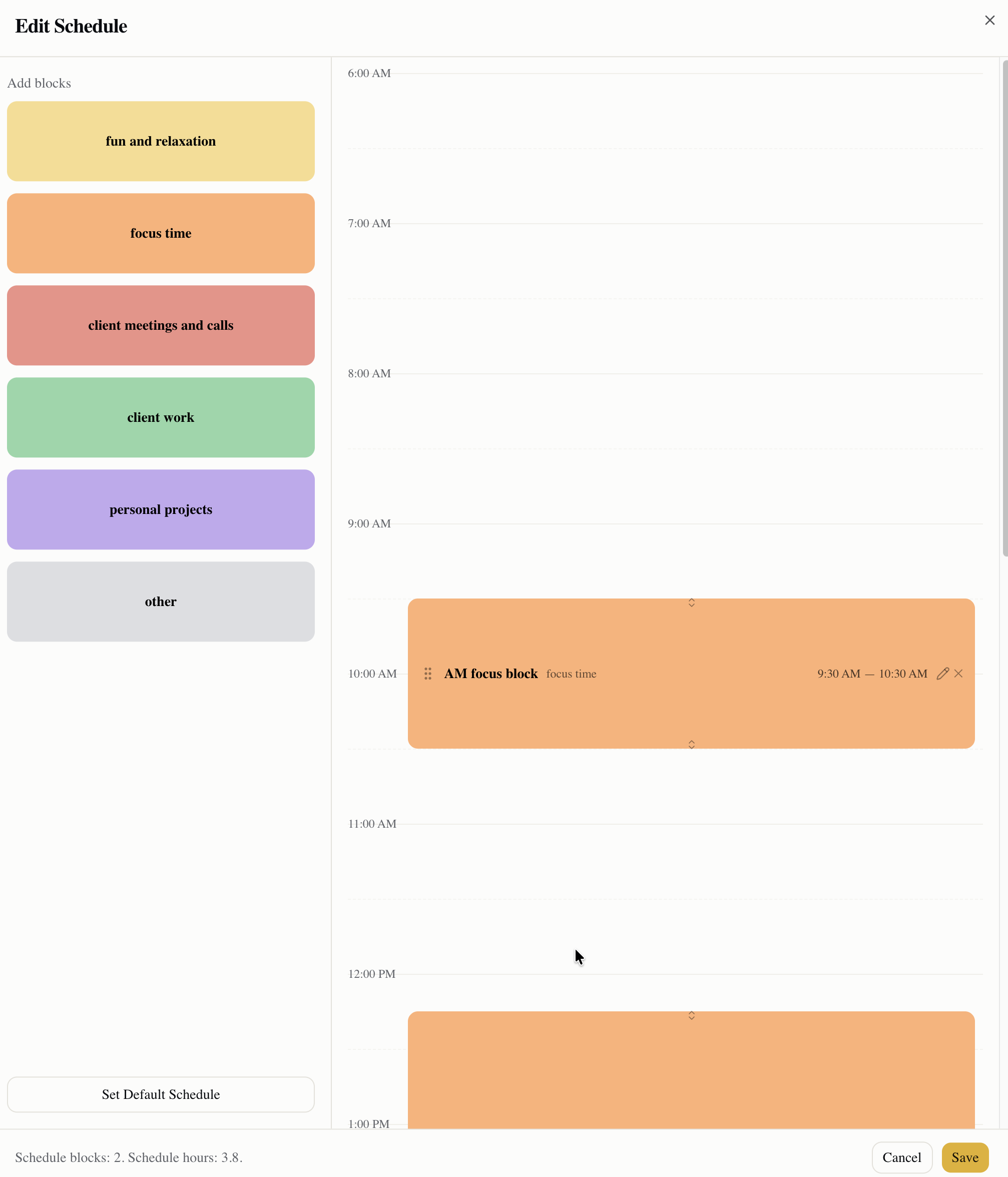 IdealDay schedule editor