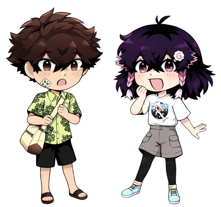 Milo og Yami i chibiform – Miriam R. Kløvning