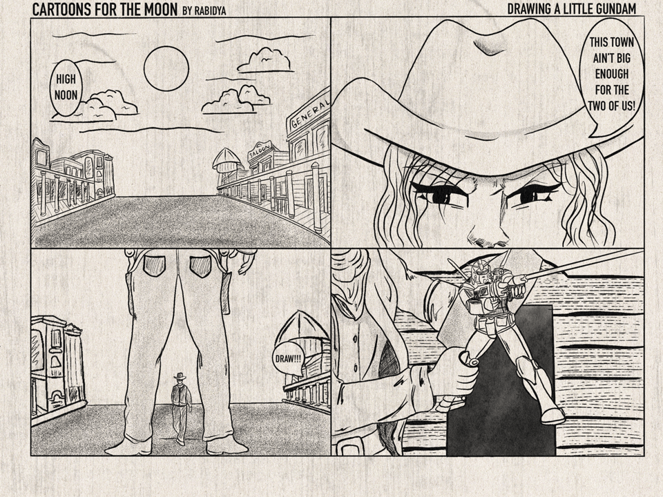 Drawing a Little Gundam - Cartoons for the Moon by rabidya