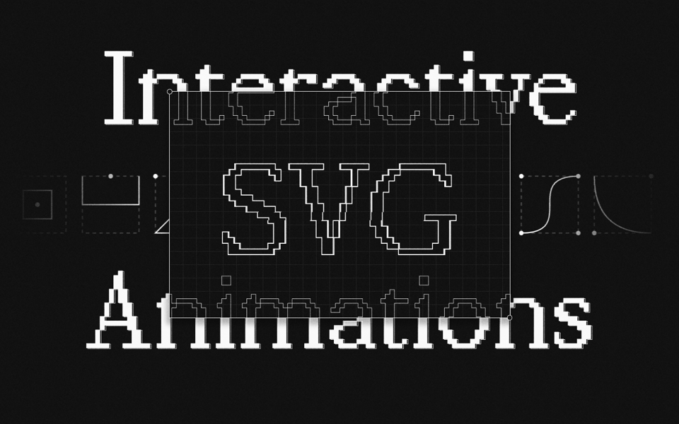 a dark landing page with the text "Interactive SVG Animations"