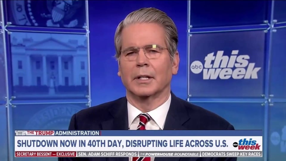 Treasury Secretary Scott Bessent appears on This Week.