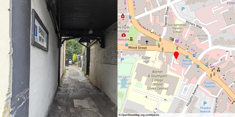 A picture and map of the mews