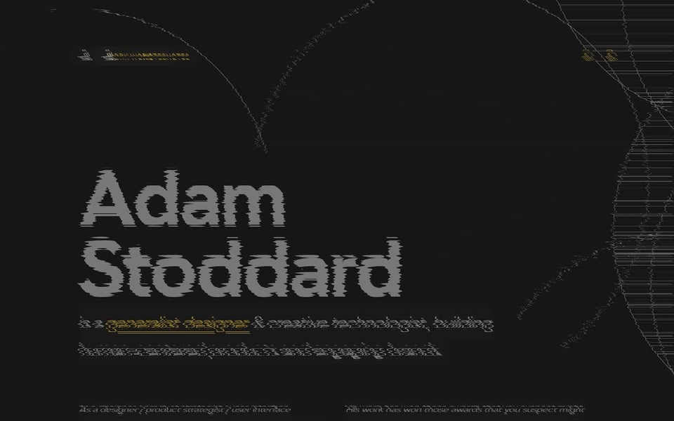 The home page in dark mode distorted by a noise filter