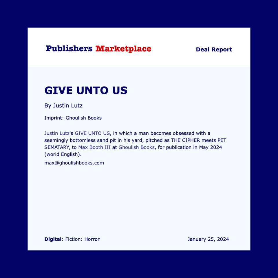publishers marketplace announcement