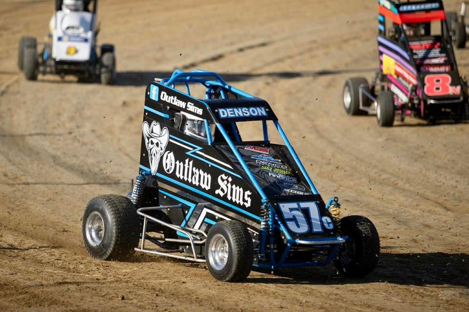 Outlaw Sims Midget driven by last seasons winner Cameron Denson.