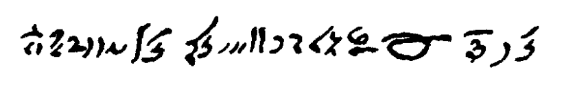 A line of text written in Demotic script. This script is even more abstract and less detailed than the hieratic script mentioned above.