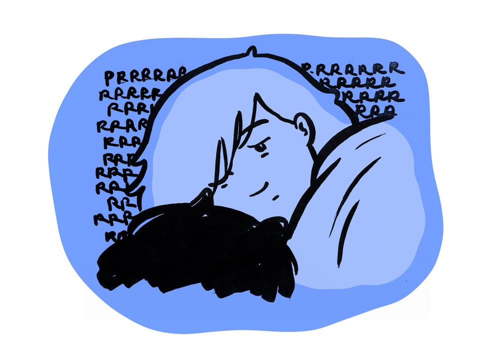 Sarah slowly wakes and inspects the cat shadow