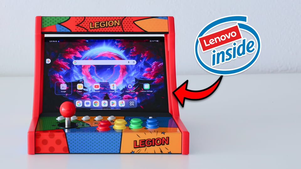 Legion tab 5 with arcade cabinet