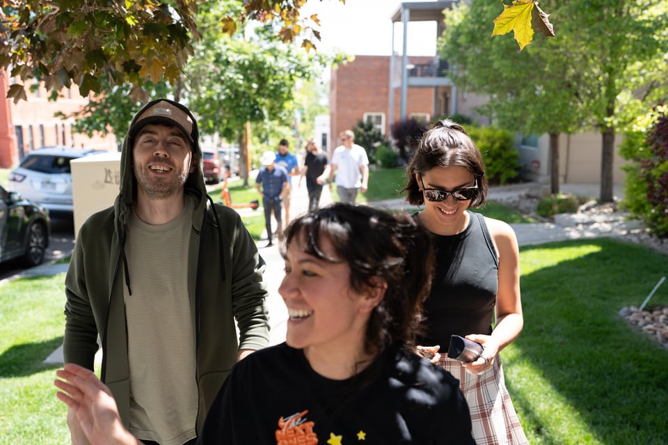 A group going on a walk.