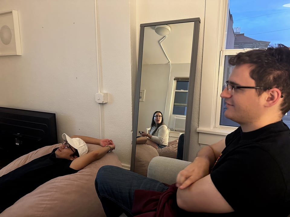 Post-movie discussions.