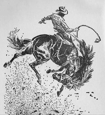 Winston almost comes to grief as a stray shot spooks his horse