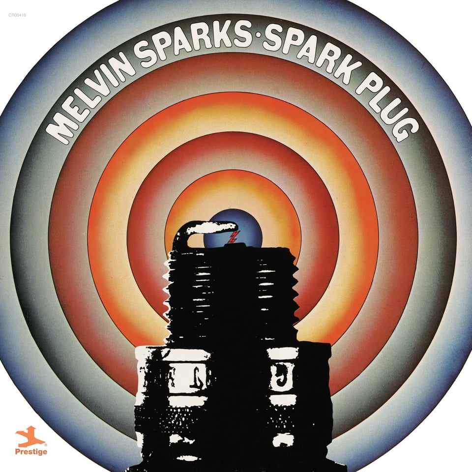 the cover of Spark plug by Melvin sparks with a snake on top of a spark plug against a set of concentric circles