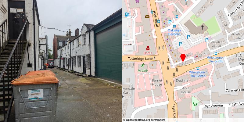 A picture and map of the mews