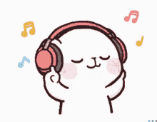 listening to music through headphones
