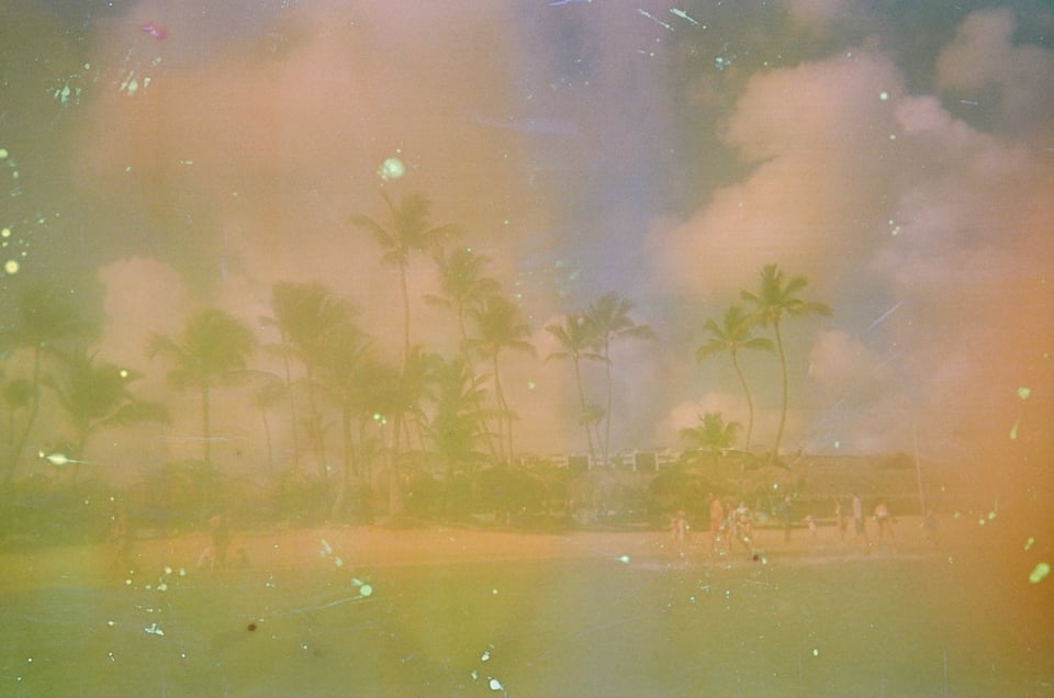 A psychedelic seaside image.